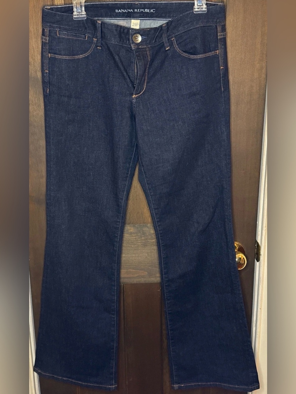 Banana Republic Bootcut Jeans 29P Dark Wash Denim EUC 33x30 Stretch Petite